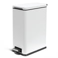 thumbnail image 1 of Home Zone Living 8 Gallon Slim Kitchen Trash Can Stainless Steel Step Pedal 30 Liter White, 1 of 5