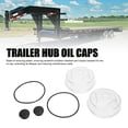 thumbnail image 3 of 2 Set Trailer Hub Replacement Oil Cap Kit 183772 KIT 4 Inch Axle Plastic Cap with O Rings Replacement for Dexter Axles, 3 of 7