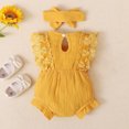 thumbnail image 4 of GYRATEDREAM Newborn Baby Girl Clothes Infant Romper Ruffle Sleeve Jumpsuit Bodysuit 0-3 Months, 4 of 10