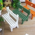 thumbnail image 4 of Farfi Decorative Dollhouse Bench Exquisite Wood Patio Lawn Fairy Garden Bench Home Decor (Blue), 4 of 13