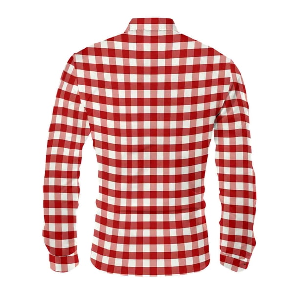 Txeol Red Dress Shirts for Men Christmas Plaid Long Sleeve