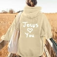 thumbnail image 4 of Jesus Hoodies for Women 2025 Long Sleeve Cute Y2K Christian Hoodie with Pockets Hooded Sweatshirt Pullover Tops, 4 of 5