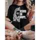 thumbnail image 1 of Women's Fun Half-Face Old for Man Graphic Tee - Casual Round Neck Short Sleeve, Stretchy Polyester Blend, Machine Washable - Perfect for Summer & Casual Attire, 1 of 6