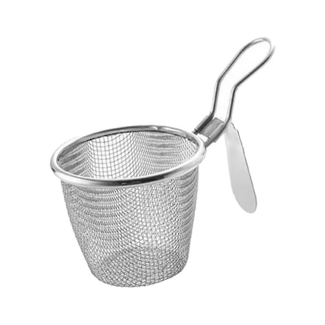 jifeng Colander Fry Basket with Handle Noodle Strainer for Dumplings Frying Camping