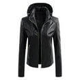thumbnail image 1 of WREESH Women Sweatshirt Button Slim Zipper Long Sleeve Bomber Jacket Warm Coat Leather Jacket, 1 of 8