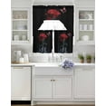 thumbnail image 4 of Red Roses Kitchen Curtains Sets 24 Inch Length with Valance, Modern Art Splash Flowers Butterfly Swag Valances and Tiers Curtain Set Drapes Swag Curtains for Living Room, Bathroom, Bedroom, Cafe, 4 of 6