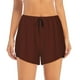 thumbnail image 2 of Balery Brown Pantalones cortos deportivos para mujer con forro y dos bolsillos, elásticos, para entrenamiento, gimnasio, yoga-X-Large, 2 of 7