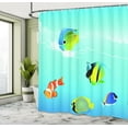 thumbnail image 5 of Ambesonne Ocean Shower Curtain, Nautical Navy Deep Sea, 69"Wx70"L, Blue Orange and Yellow, 5 of 5