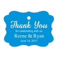 thumbnail image 1 of 100 PCS Custom Wedding Favor Hang Tags Thank you for celebrating Personalized Paper Tags, 1 of 1