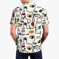 thumbnail image 3 of Balery Aabstract Eyes Printed Men’s Short Sleeve Polo Shirt, Midweight Men's Shirt,Golf Polo shirts -Large, 3 of 8