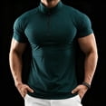 thumbnail image 4 of Dagugfen Athletic Tops Short Sleeve Stand Neck 1/4 Zip up Fitness Pullover Shirts Outdoor Workout Running Tops, 4 of 8