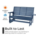 thumbnail image 4 of Innovaze HIPS Patio Glider Bench with Cup Holders, Durable Poly Lumber Material, All-Weather Resistant, Heavy Duty 900 LB, for Outdoor, Patio (Navy Blue, 3-Seat), 4 of 11