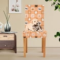 thumbnail image 4 of Yayeee 2 Pack Dining Chair Covers Stretch Parson Chairs Slipcovers Seat Protector, Orange Ghost Plaid Pattern, 4 of 6
