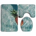 thumbnail image 1 of ABPHQTO Piña Amarilla Mar Azul Juego de alfombras de baño de 3 piezas Alfombra de baño Alfombra de contorno y tapa de inodoro, 1 of 2