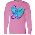 thumbnail image 3 of Inktastic Suicide Prevention Awareness Purple and Teal Heart Ribbon Long Sleeve T-Shirt, 3 of 5