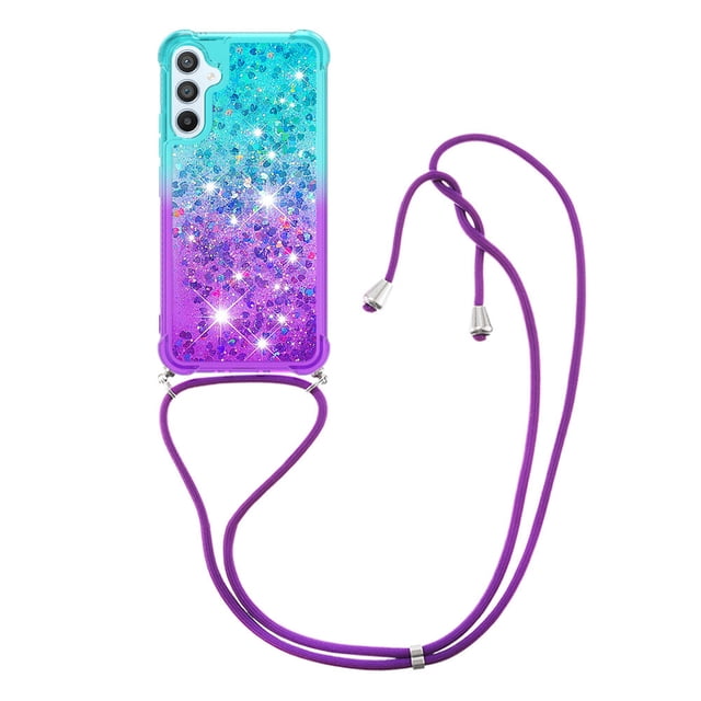 Funda para Samsung Galaxy A54 5G Brillantina Líquida Divertida Reluciente y con Cristales en Movimiento Cuerpo Cruzado con Cordón Ajustable