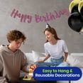 thumbnail image 5 of Gold Confetti Balloons Black Gold Balloons and Rose Gold Happy Birthday Garland, 5 of 7