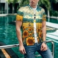 thumbnail image 6 of KLL Field Style Bicycle Young Sunflower for Men's Baseball Shirts,Short Sleeve Casual Shirts Button Down Shirt for Men Beach Summer Wedding Shirt-Large, 6 of 7