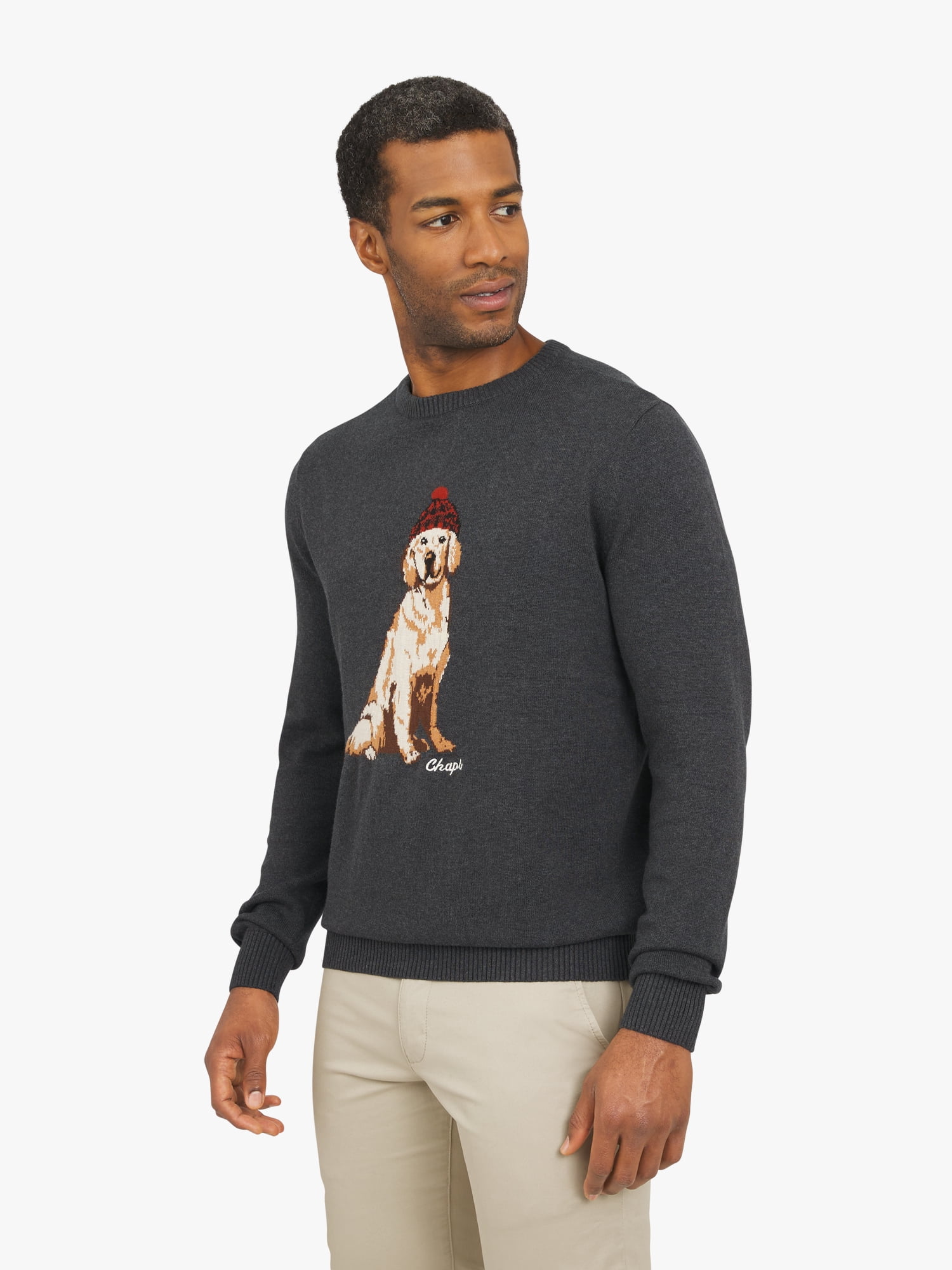 Chaps Men's & Big Men's Cotton Novelty Holiday Crewneck Sweater, Sizes S-3XL