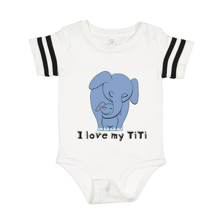 

Inktastic I Love My TiTi Elephant Blue Gift Baby Boy Bodysuit