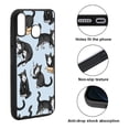 thumbnail image 2 of WIRESTER Shockproof Soft Rubber Cover Case for Samsung Galaxy A20 / A30 6.4" 2019, Black White Tuxedo Cat Playful Postures On Pale Aqua Background, 2 of 5