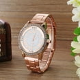 thumbnail image 1 of HEVIRGO Hommes Strass Chiffres Romains Alliage Bande Ronde Montre à Quartz Analogique, Argent, 1 of 9