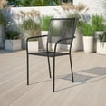 thumbnail image 2 of Flash Furniture Oia Commercial Grade 5 Pack Black Indoor-Outdoor Steel Patio Arm Chair with Square Back, 2 of 11