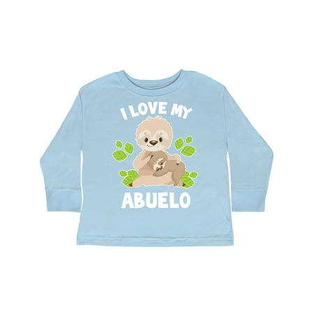 

Inktastic Cute Sloth I Love My Abuelo with Green Leaves Gift Toddler Boy or Toddler Girl Long Sleeve T-Shirt