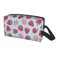 thumbnail image 2 of Goofa Strawberries Printed Toiletry Bag with Handle,Large Capacity Travel Makeup Cosmetic Bag for Women, Carry on Airport Airline Compliant Bag, 2 of 9