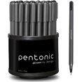 thumbnail image 1 of wqlpp-Pentonic Ballpoint Pens in Pen Organizer, 50-Pack, Black Ink, 1.0mm Medium Point, Smooth Writing for Journaling, Office & School, Smear-Resistant Ink, Bulk Pen Set with Holder, 1 of 4
