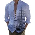 thumbnail image 2 of XDZJLR Chemise Homme Impression Numérique 3D Bateau Poche Boucle Col à Revers Manches Courtes, 2 of 7