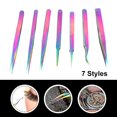 thumbnail image 2 of Pinces, Outil de Réparation de Précision pour Maquillage et Cils en Acier Inoxydable Multicolore B, 2 of 8