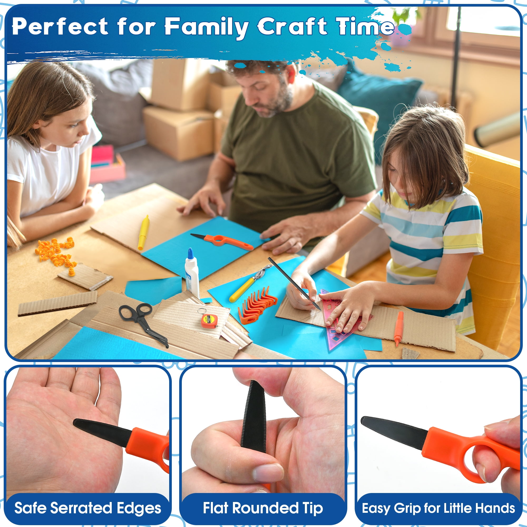 Cardboard Construction Kit - 150 Pcs Cutting Tools for Kids with Safe Cutter and Screws, STEM Educational Toys Gift for DIY Projects for Boys and Girls Aged 6+