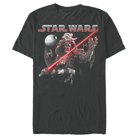 Men's Star Wars: Visions Darth Vader Death Star  Graphic Tee Charcoal 2X Large