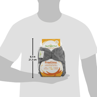 bumGenius Freetime All-In-One One-Size Stay-Dry Cloth Diaper - Armadillo (fits babies 8-35 lbs)
