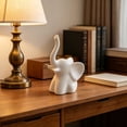 thumbnail image 7 of JZCHUNTOY Creative Ceramic Elephant Figurine, 1 Piece Mini Decor, Cute Hand-Painted Ornament, Smooth Glaze Durable Desktop Adornment, for Living Room Bedroom Office Desktop Shelf Home Decoration, 7 of 7