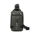 thumbnail image 1 of WRKEKC Sac Bandoulière Imperméable pour Extérieur avec Port USB, Sac de Poitrine Léger en Polyester pour Randonnée, Sangle Réglable et Multiples Poches, 1 of 6