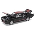 thumbnail image 2 of Shelby Mustang GT500 Chrome Foncé avec Rayures Rouges Modèle Réduit 1/64 par Pop Race, 2 of 6