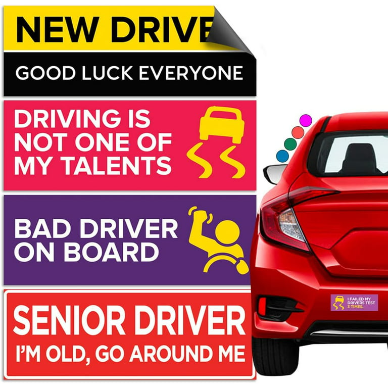 Rio Salto Funny Elderly Driver Magnet and New Driver Magnet for Car Old  People Gag Gifts Please Be Patient Yellow Elderly Car Magnet Sign Magnetic  Bumper Sticker for Grandma and Grandpa Prank 