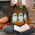 thumbnail image 4 of Lcziwo Spooky Sweatshirt Women Halloween Funny Ghost Print Sweater Long Sleeve Crew Neck Loose Pullover Spooky Season Casual Fashion Tops Brown,XXL, 4 of 4