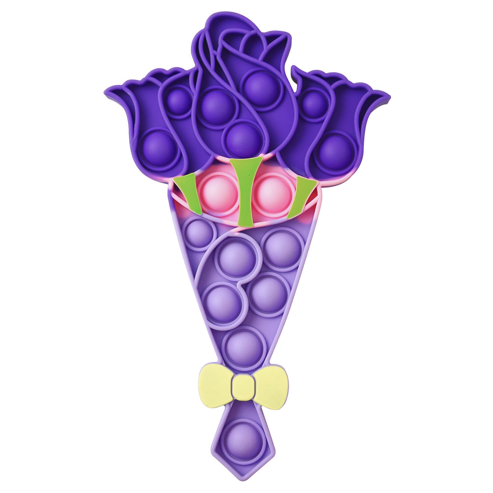 Imcute Silicone Squeeze Bubble Toy with Rose Flower Shape, Bright