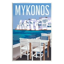 Stupell Industries Mykonos Seaside Vacation Graphic Art Unframed Art Print Wall Art, Design by Ziwei Li