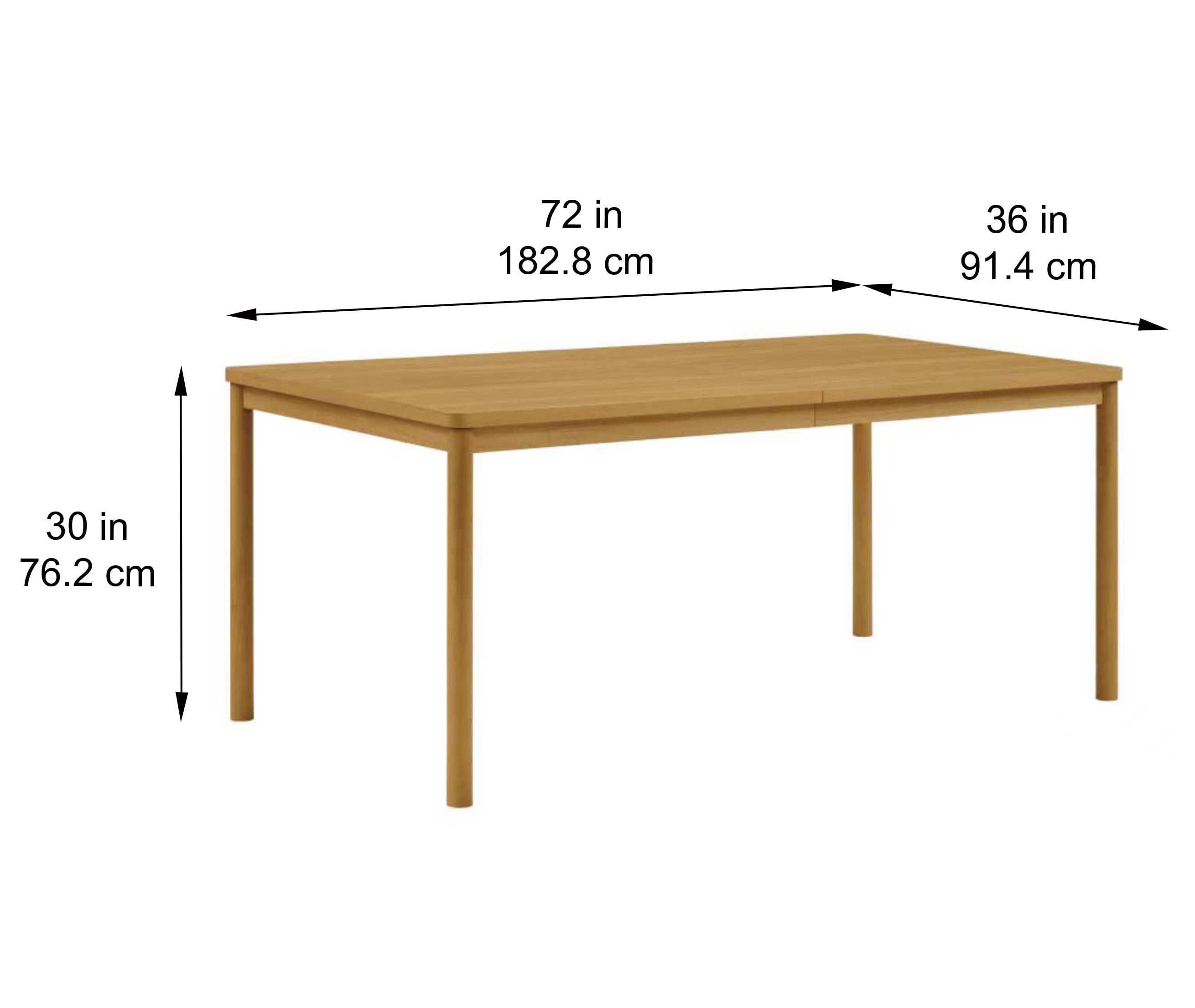 Mainstays Dowel Dining Table, Natural Teak Finish