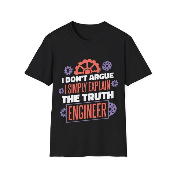 Engineer Funny Quote Men Women Humor Gears Graphic TShirt