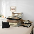 thumbnail image 4 of YST Beige Brown Aesthetic Ombre Bedding Comforter Sets 7pcs Contemporary Gradient Twin Bedding Sets, Watercolor Graffiti Comforter, Flat Sheet, Fitted Sheet, Pillowcases, Throw Pillow Covers, 4 of 4