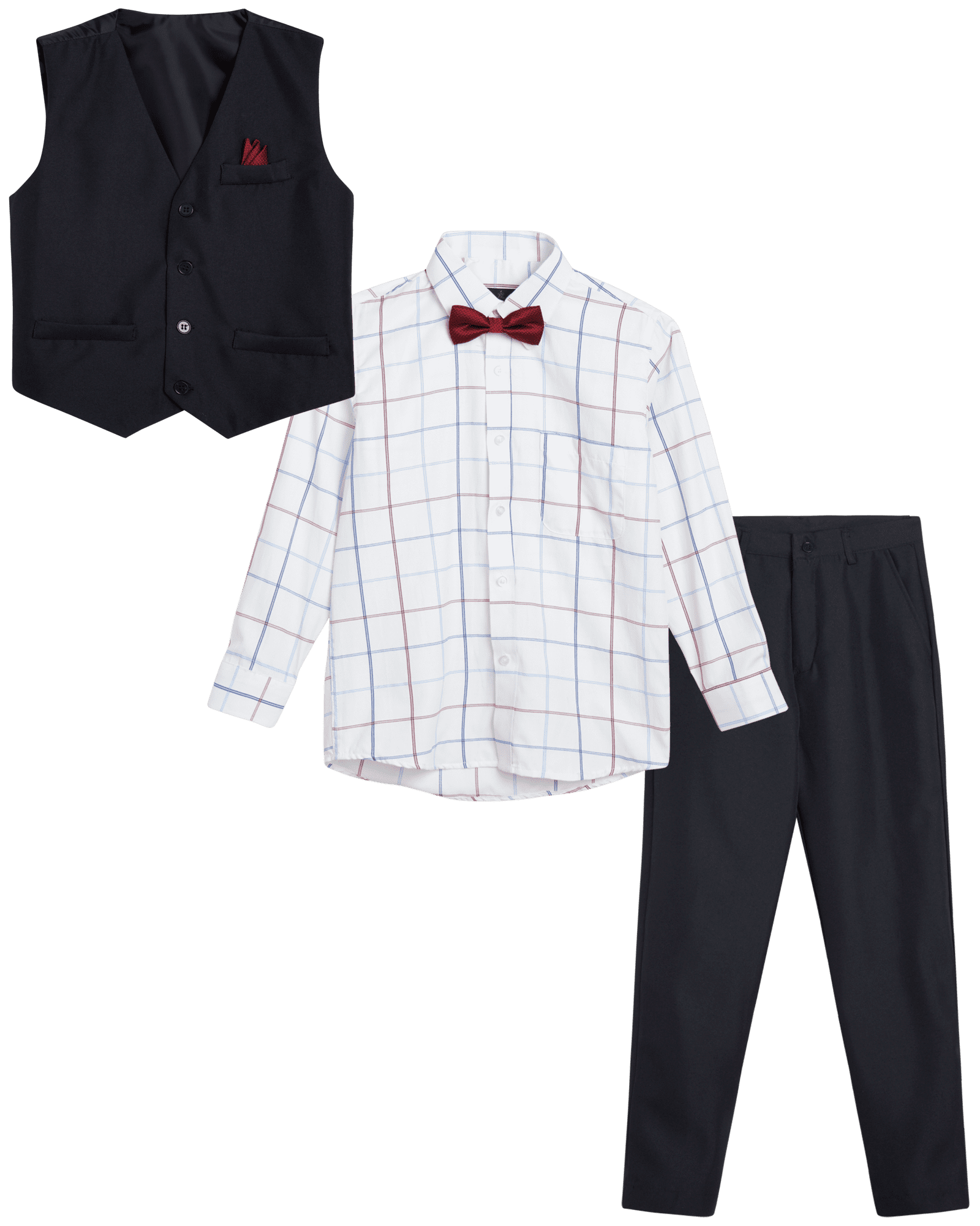 Vittorino Boys' Formal Suit Set - 4 Piece Vest, Dress Shirt, Bow Tie ...