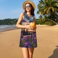 thumbnail image 3 of Balery Starry Night Purple Irises Vestidos de verano para mujer con estampado: vestido holgado sin mangas, vestido playero informal y cómodo para días calurosos., 3 of 7