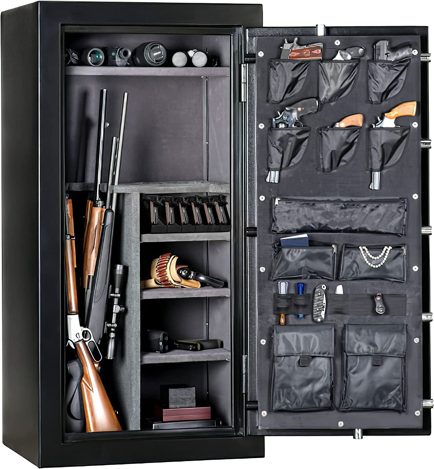 Adoreal Gun safe Rack for Pistol, Pistol Rack Handgun Rack Gun Cabinet Storage, Pistol Organizer safe Accessories, Stong Steel Construction, High-Density Foam Padding6-slot