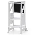 thumbnail image 2 of Toddler Kitchen Step Stool, Learning Standing Tower with Blackboard Adjustable Wooden Kitchen Stool Helper for Kids, 1-5 Year Old Boy Girl Gifts, 2 of 7