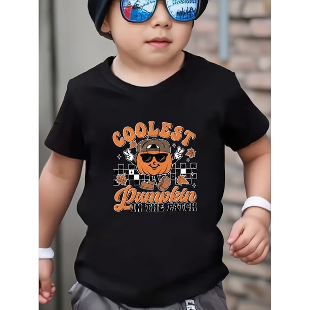 Halloween T-shirt - Fun Fall Graphic Tee for Boys, Casual Crew Neck, Medium Stretch, Regular Fit, Spring/Summer/Fall Wear, Halloween Clothing | Playful Graphic Tee | Medium Stretch Fabric